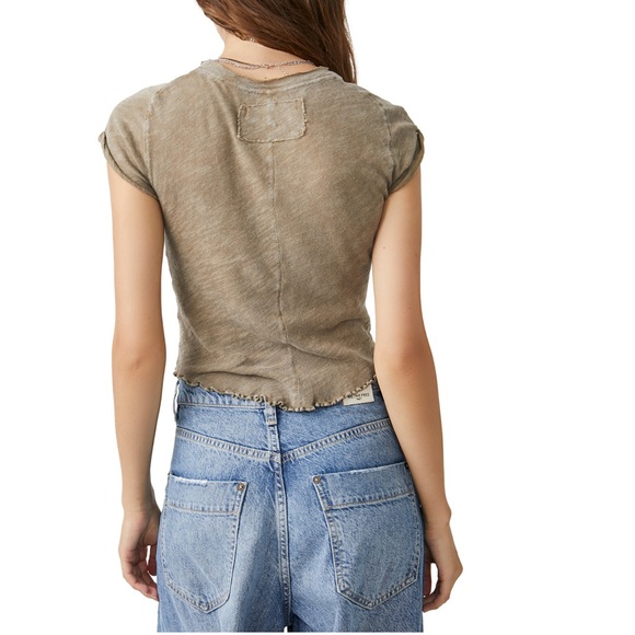 Free People Women's Lettuce-Edge Be My Baby T-Shirt, Size XSMALL - Picture 2 of 11